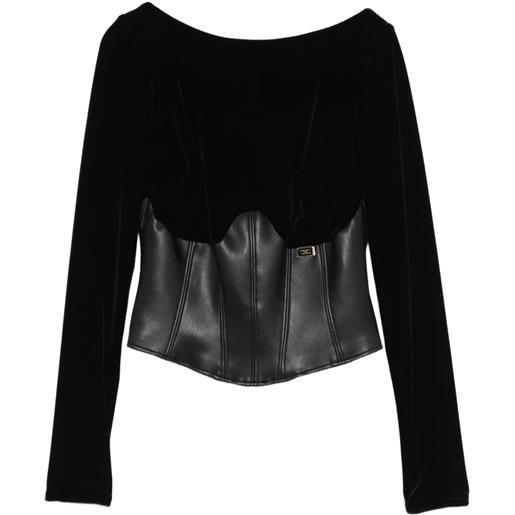 Elisabetta Franchi corsetto in velluto - nero