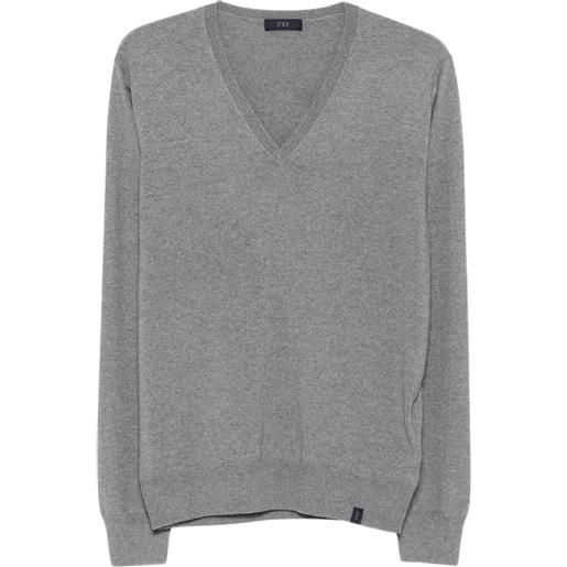 Fay maglione con scollo a v in lana - grigio