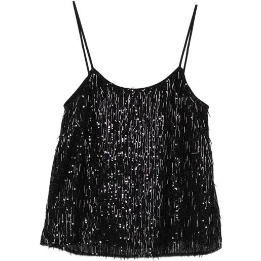 TWINSET top con paillettes - nero