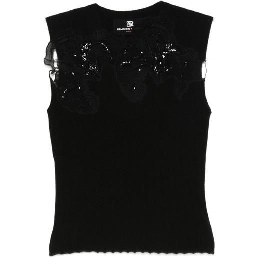 Ermanno Scervino blusa smanicata con decorazione - nero