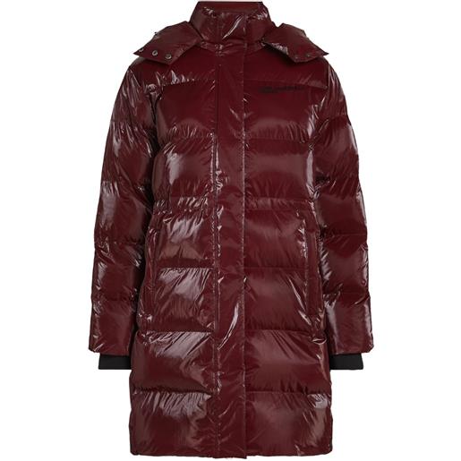 Karl Lagerfeld Jeans piumino lucido con cappuccio - rosso