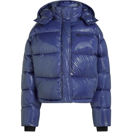 Karl Lagerfeld Jeans piumino con logo - blu