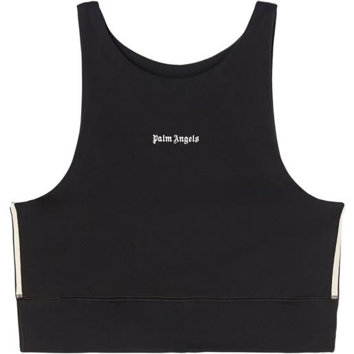 Palm Angels top crop con stampa - nero