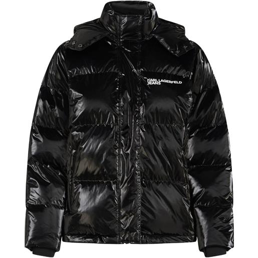 Karl Lagerfeld Jeans piumino con cappuccio - nero