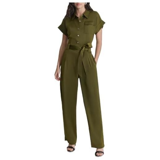 DKNY women's utility glazed dress, dark olive, taglia 38, verde oliva scuro, 44