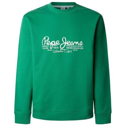Pepe Jeans felpa uomo dumas crew, verde (pop green), m, verde (verde pop), m