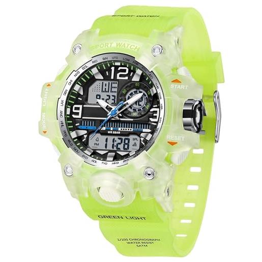 Gosasa Orologio Digitale Donna Sportivo - LED Retroilluminato, Calendario Sveglia, 3 ATM Impermeabile, Cinturino In Gomma Bianco - 3