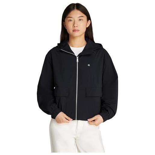 Calvin Klein donna giacca a vento cotton nylon sottile, nero (ck black), xs