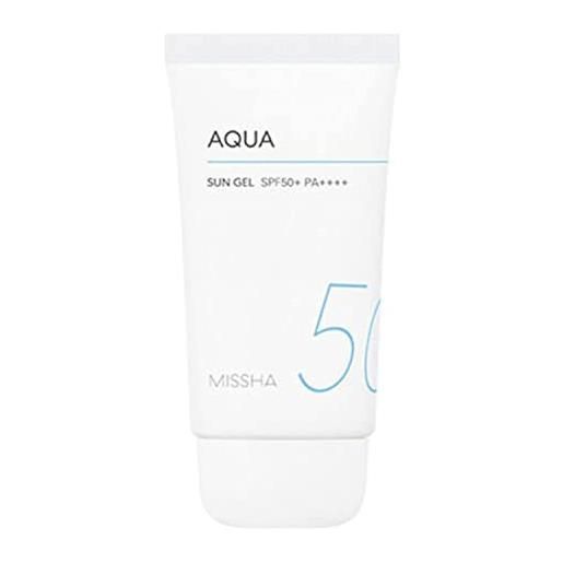 MISSHA sun. Care di missha, gel solare aqua, spf50+, 50 ml, per una sicurezza totale al sole