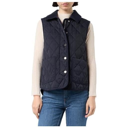 GANT gilet trapuntato con dettagli in velluto a coste, blu-evening blue, s donna