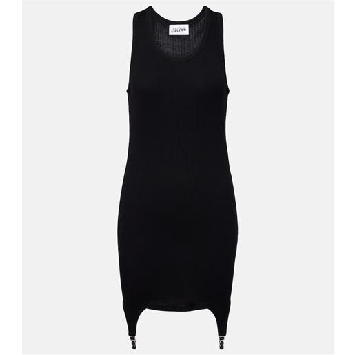 Jean Paul Gaultier abito corto in jersey di cotone a coste