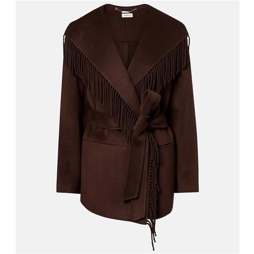 Simkhai giacca rowen in misto lana con frange