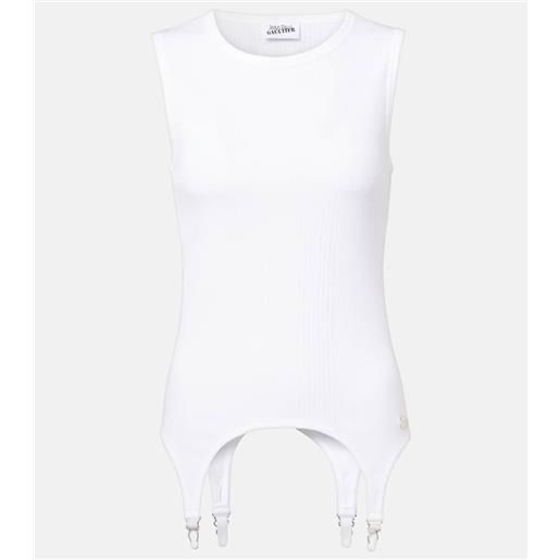 Jean Paul Gaultier top in jersey di cotone a coste
