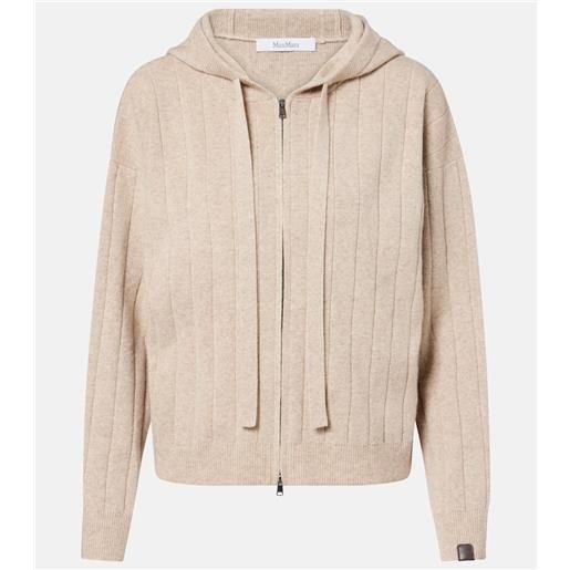 Max Mara felpa rubiera in cashmere con zip