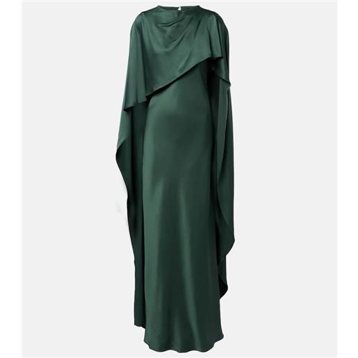 Simkhai abito lungo izel in raso con mantella