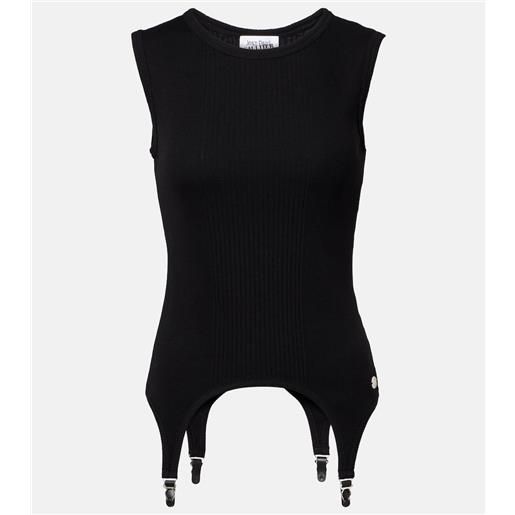Jean Paul Gaultier top in jersey di cotone a coste