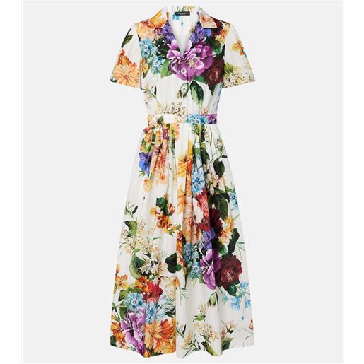 Dolce&Gabbana abito midi in popeline di cotone