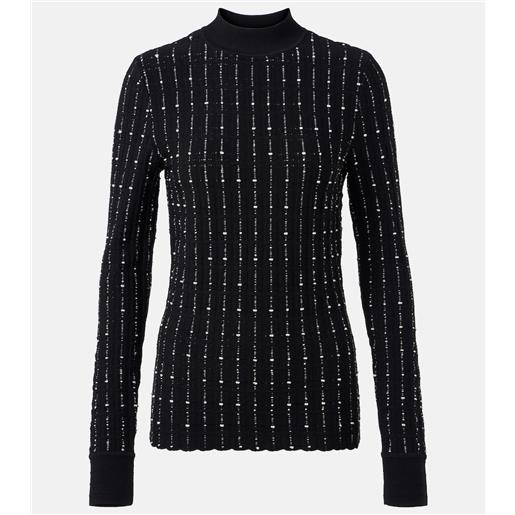 Joseph pullover a collo alto in misto cotone a coste