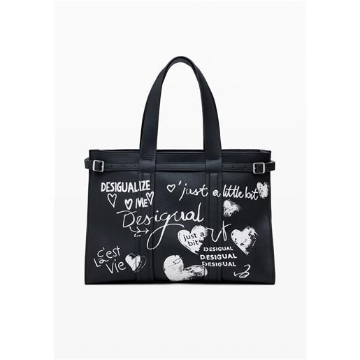 Desigual shopper effetto pelle con lettere grande
