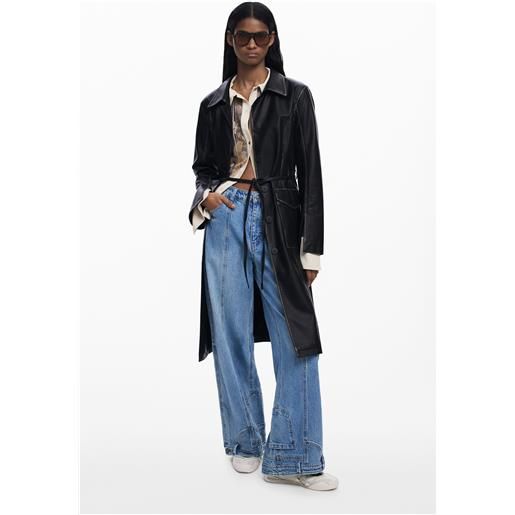 Desigual giacca lunga effetto pelle