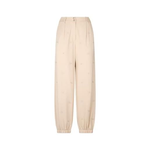 Liu Jo pantalone con logo/strass ta5190 (it, testo, m, regular, regular, natural beige)