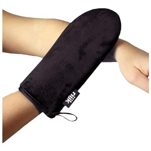 riijk guanto abbronzante per crema autoabbronzante, a doppia faccia, con velluto molto morbido, applicatore lavabile, guanto applicatore per viso e corpo