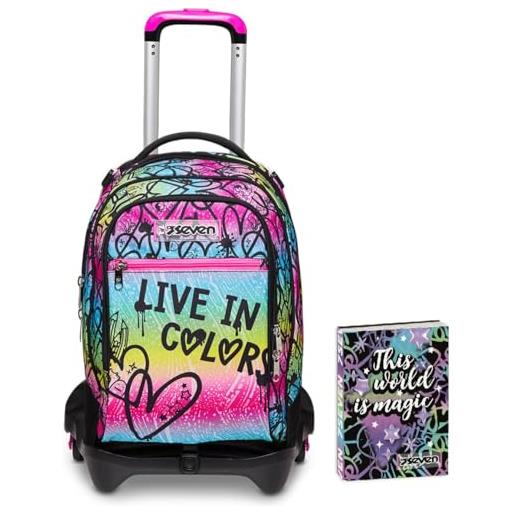 Seven trolley jack-3wd+ seven colour expression + Seven diario 12 mesi, nero, ragazza