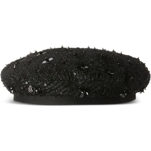 Maison Michel basco con perline - nero