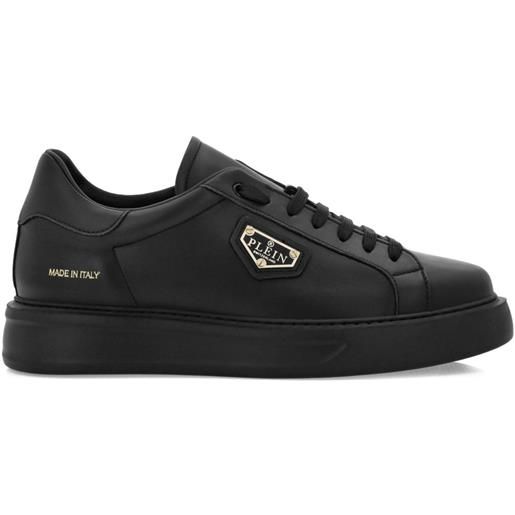 Philipp Plein sneakers in pelle con placca logo - nero