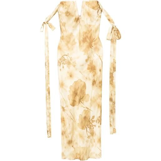 Alejandra Alonso Rojas abito da sera a fiori - giallo