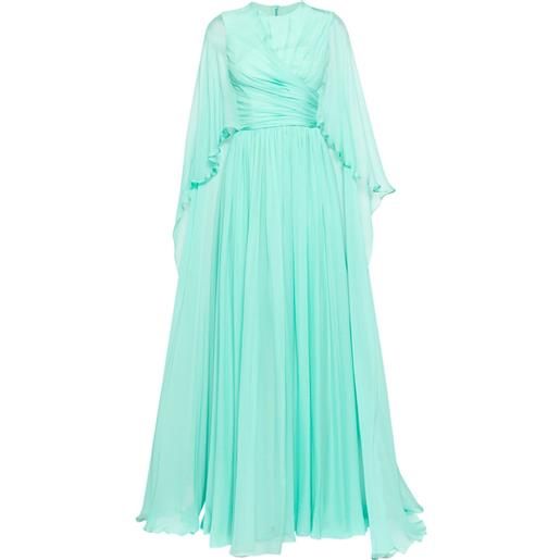 Zuhair Murad abito da sera drappeggiato in chiffon - verde