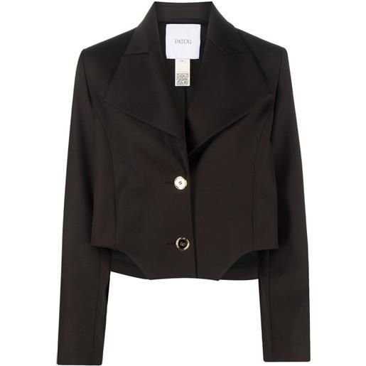 Patou blazer crop con dettaglio cut-out - marrone
