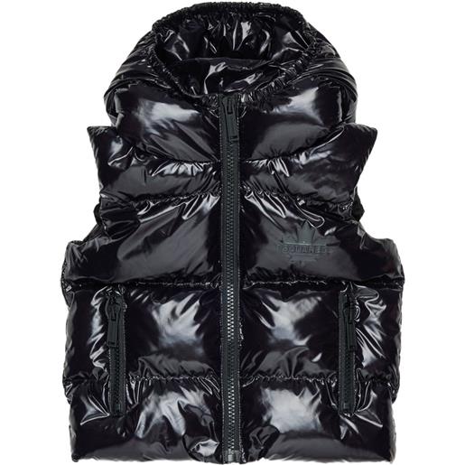 DSQUARED2 KIDS gilet imbottito con cappuccio - nero