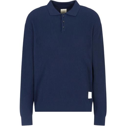 Emporio Armani polo con applicazione logo - blu