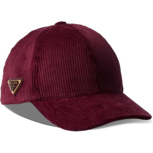 Prada cappello da baseball a coste - rosso