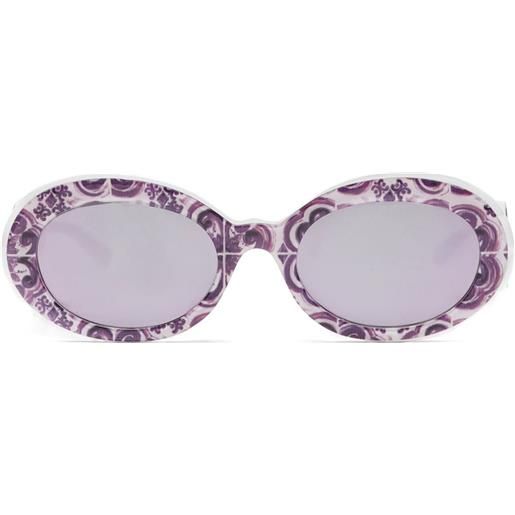 Dolce & Gabbana Kids occhiali da sole maiolica con stampa paisley - viola