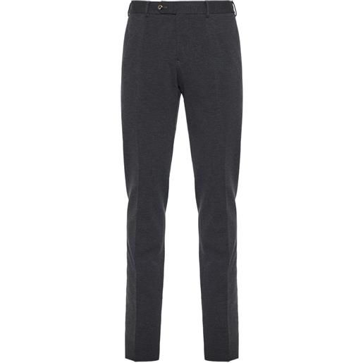 PT Torino pantaloni in lana a vita media - grigio