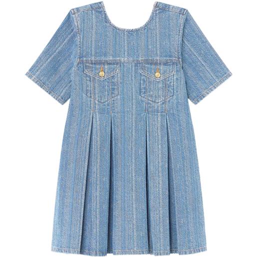 GANNI abito denim plissettato - blu