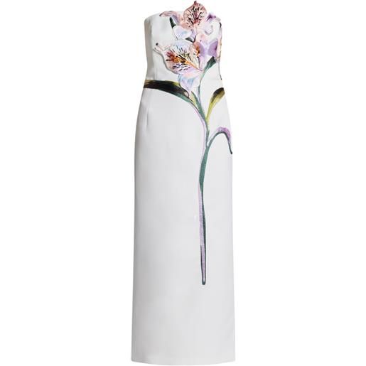 Leo Lin abito rayna senza spalline con applicazione - bianco