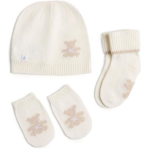 Brunello Cucinelli Kids set neonato con logo - toni neutri