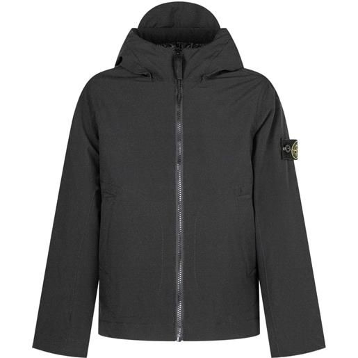 Stone Island Junior parka con cappuccio - nero