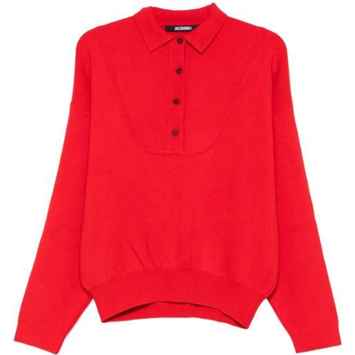 Jacquemus maglione con colletto polo - rosso