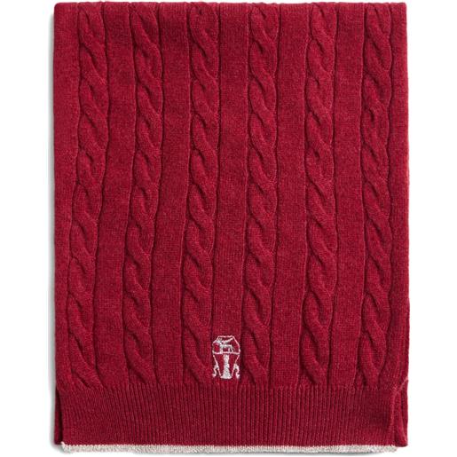 Brunello Cucinelli Kids sciarpa in maglia - rosso