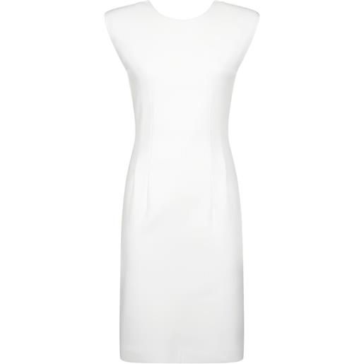 DONDUP abito midi con spalline imbottite - bianco