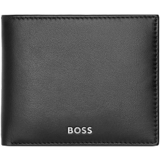 BOSS portafoglio in pelle con logo - nero