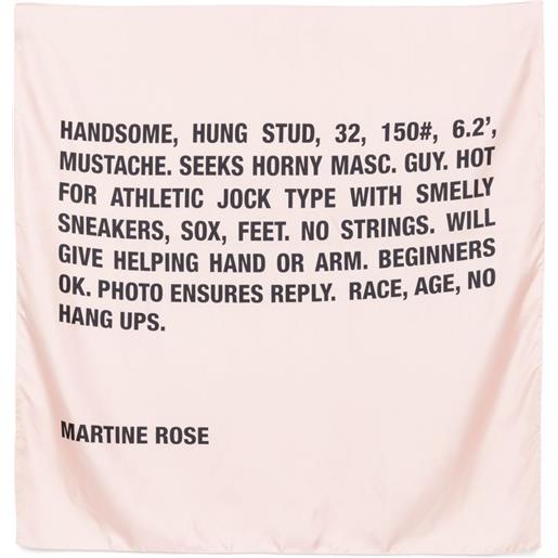 Martine Rose foulard in seta con stampa - rosa