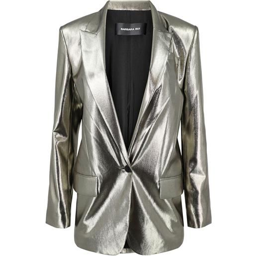 Barbara Bui blazer monopetto metallizzato - argento
