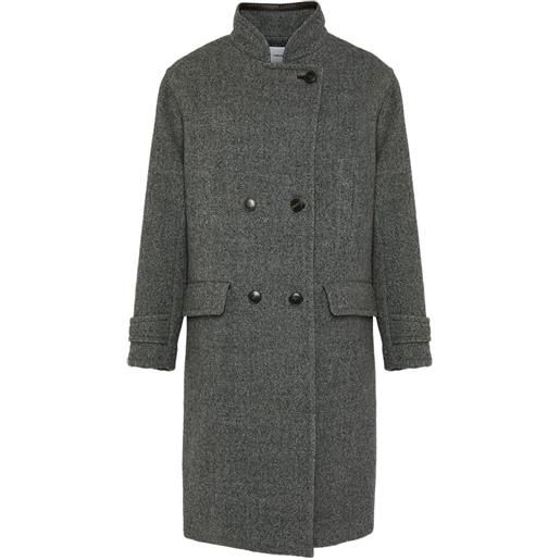 Yves Salomon cappotto doppiopetto in lana vergine - grigio