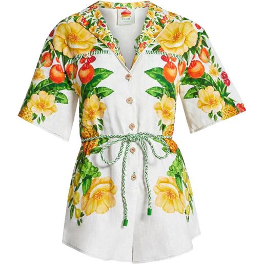 FARM Rio tuta intera a fiori - bianco