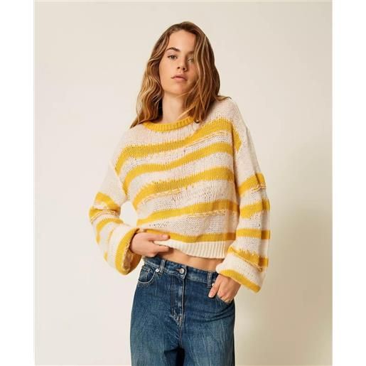 Twinset Actitude maglia Twinset Actitude girocollo traforato a strisce donna